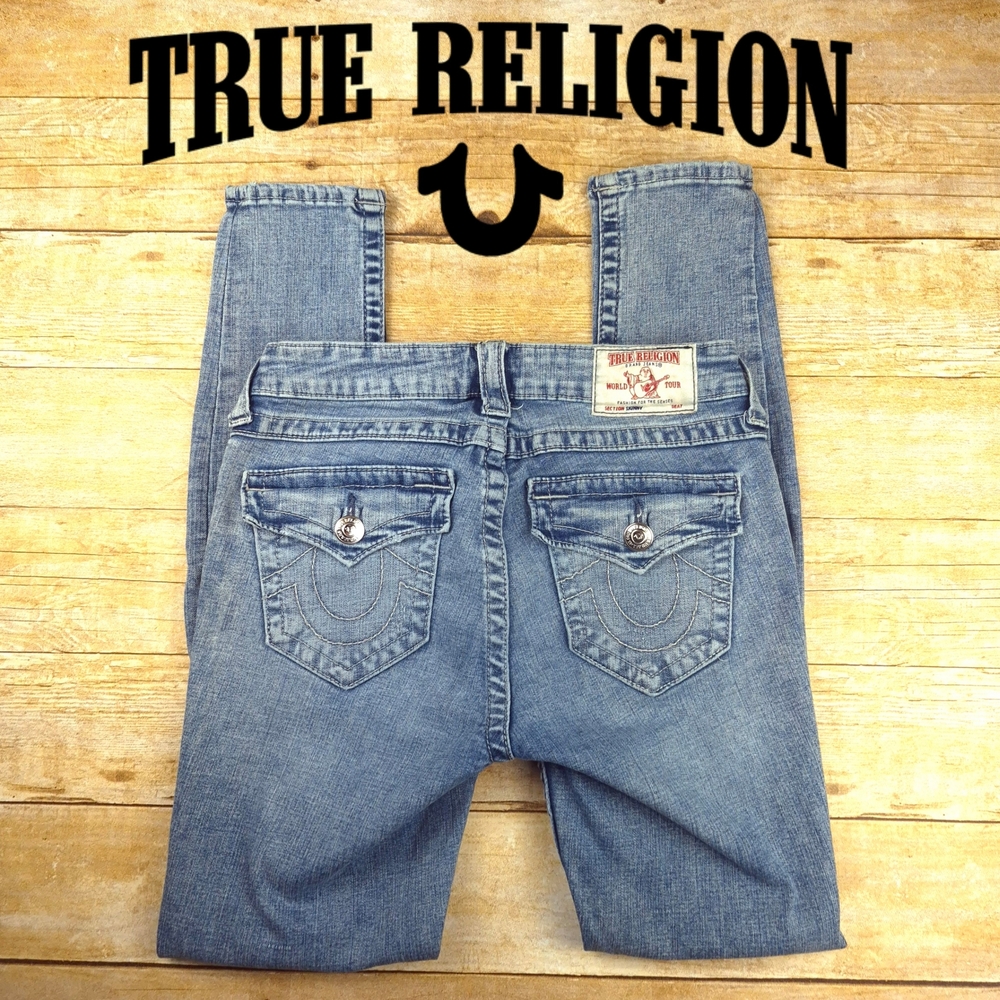True Religion Men's Light Blue Relaxed Jeans